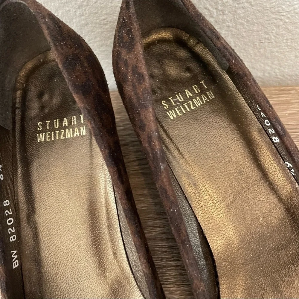 Stuart Weitzman Vintage Cheetah Print Suede Wedges, Size 6.5 - Picture 4 of 7